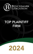 Black “Top Plaintiff Firm” award graphic.