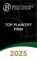 Black “Top Plaintiff Firm” award graphic.