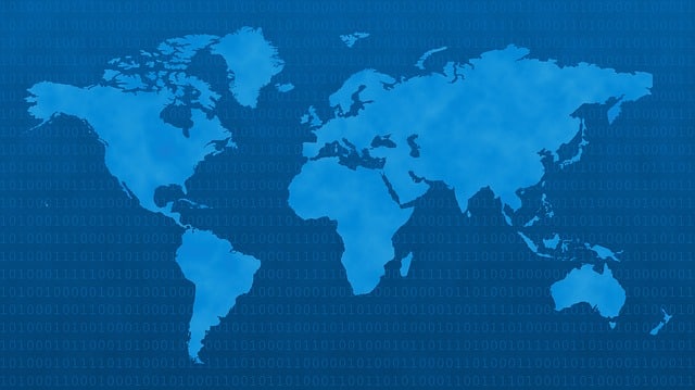 Blue Map of World