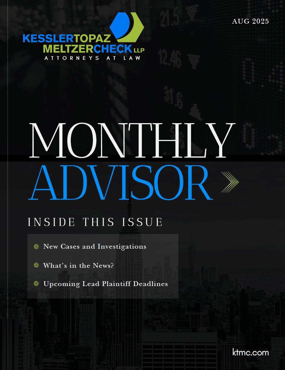 The Monthly Advisor cover for July 2019, featuring a professional layout and relevant financial imagery.