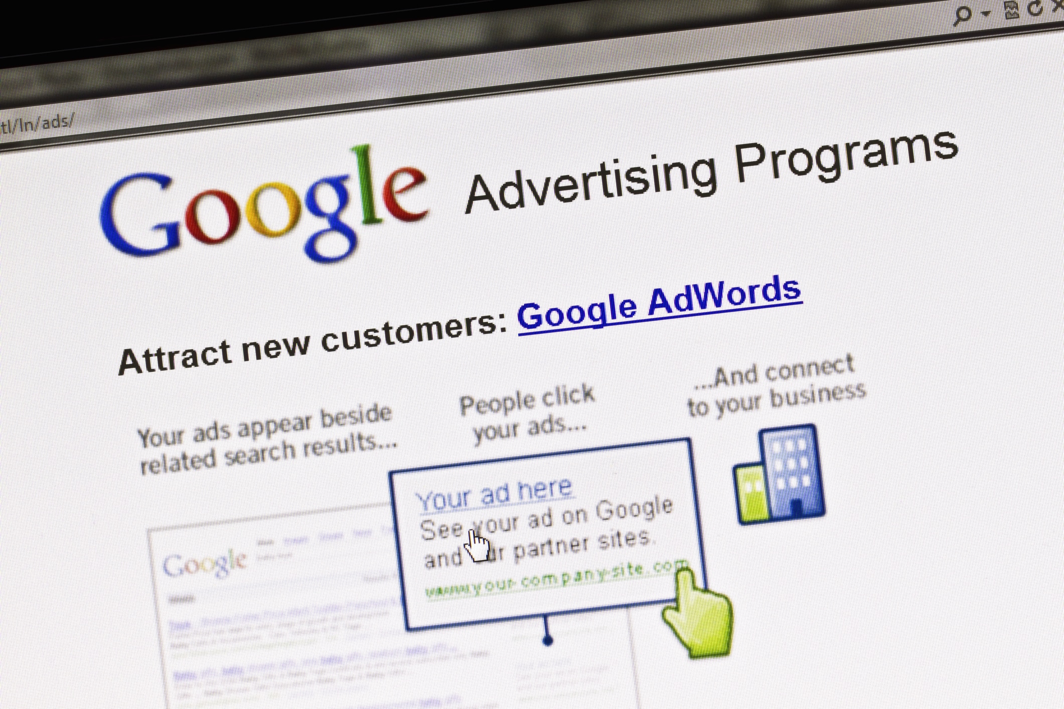 Google advertising programs logo featuring various digital marketing tools and services for businesses.