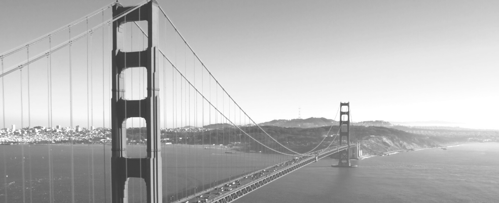 Golden Gate Bridge in black and white