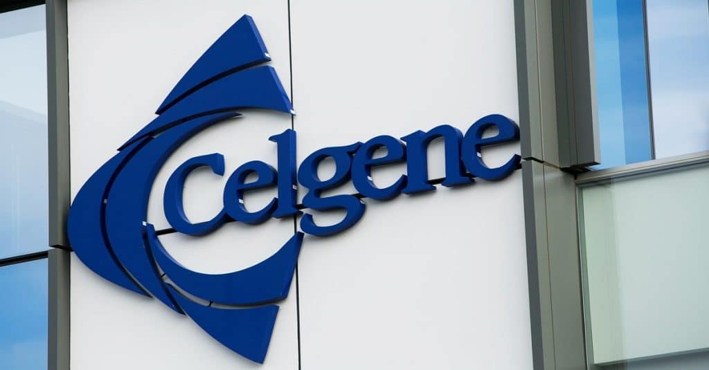Celgene corporate logo on building exterior