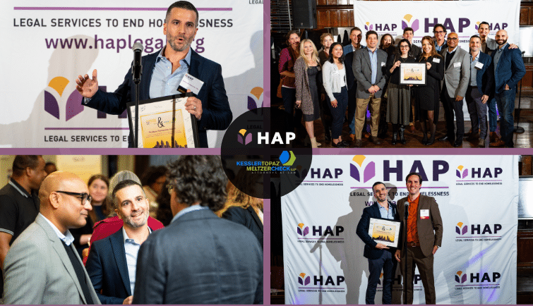 Kessler Topaz Was Honored to Receive the Pro Bono Participation Award from the Homeless Advocacy Project at the Organization's Annual Benefit on October 10th
