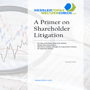 Document cover titled “A Primer on Shareholder Litigation.”