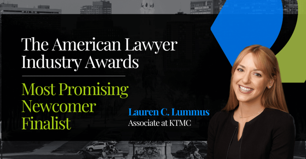 “The American Lawyer Industry Awards” finalist graphic with attorney portrait.