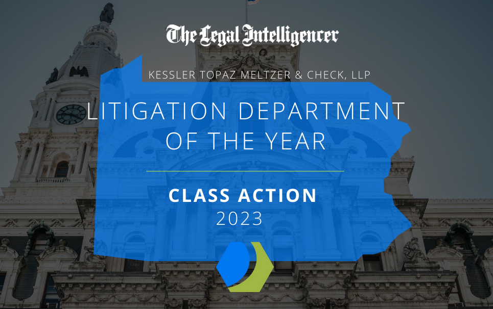 “Best of Benchmark – Class Action Department of the Year” graphic.