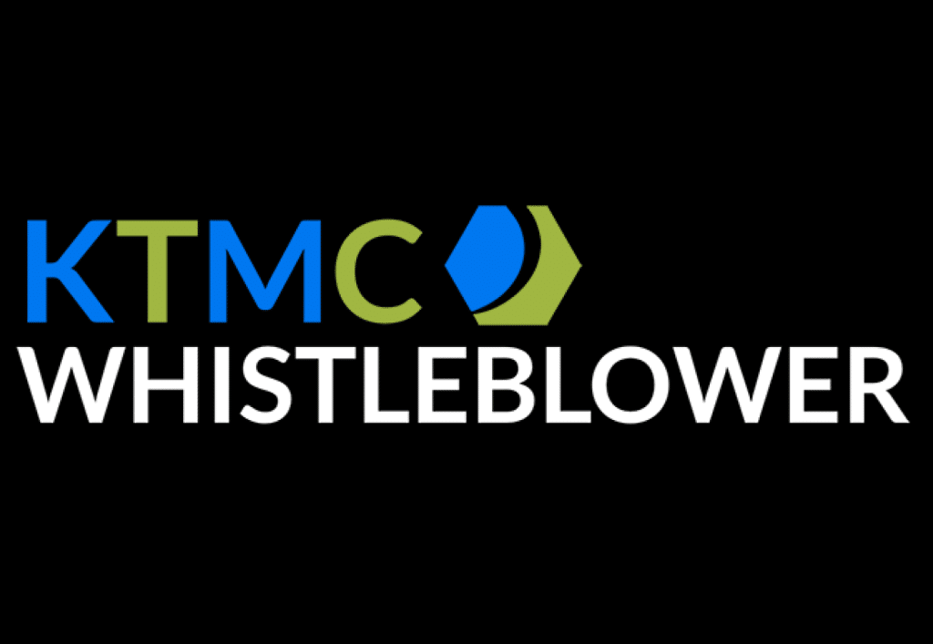 “KTMC Whistleblower” logo on dark background.