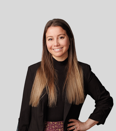 Nicole B. Schoeffling: Studio portrait of a woman with long hair wearing black top