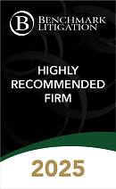 Black “Highly Recommended Firm” award graphic.
