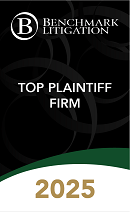 Black “Top Plaintiff Firm” award graphic.