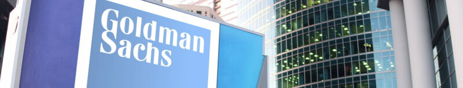 Goldman Sachs logo on office building exterior