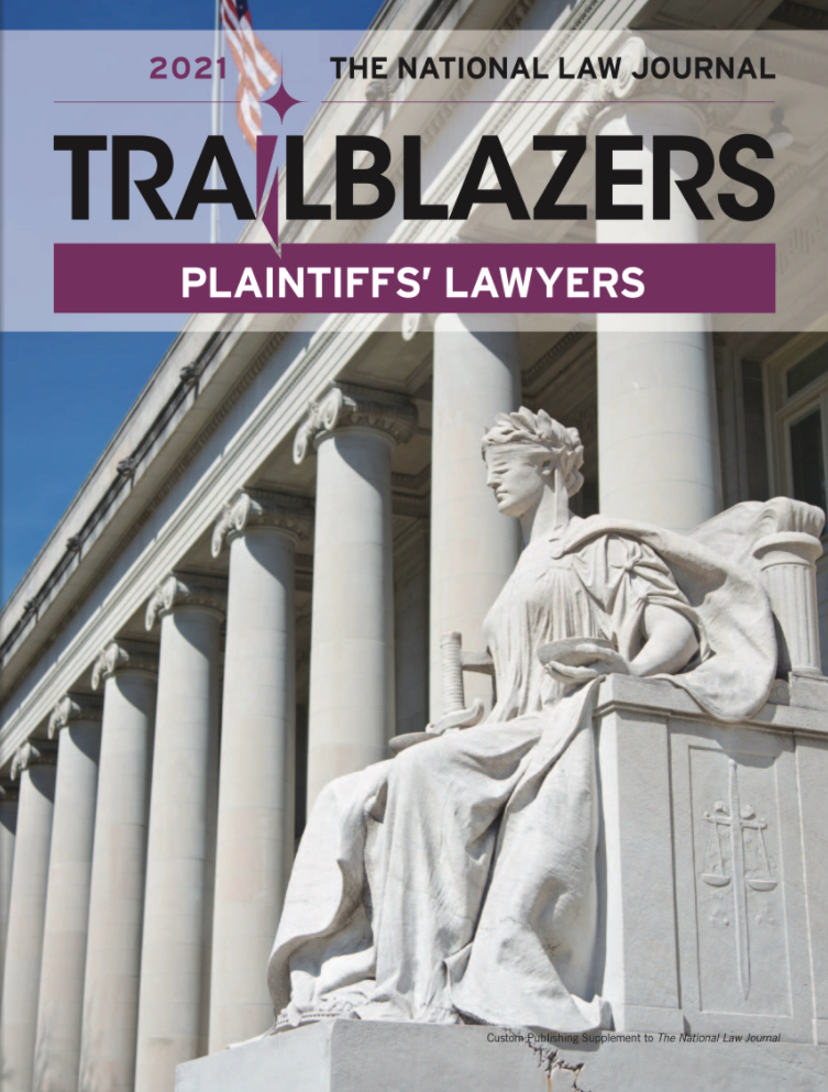 “T“Trailblazers – Plaintiffs’ Lawyers” handshake graphic.