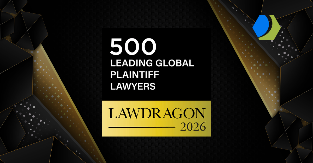 Banner showing Lawdragon 500 Leading Plaintiff Financial Lawyers 2025 award